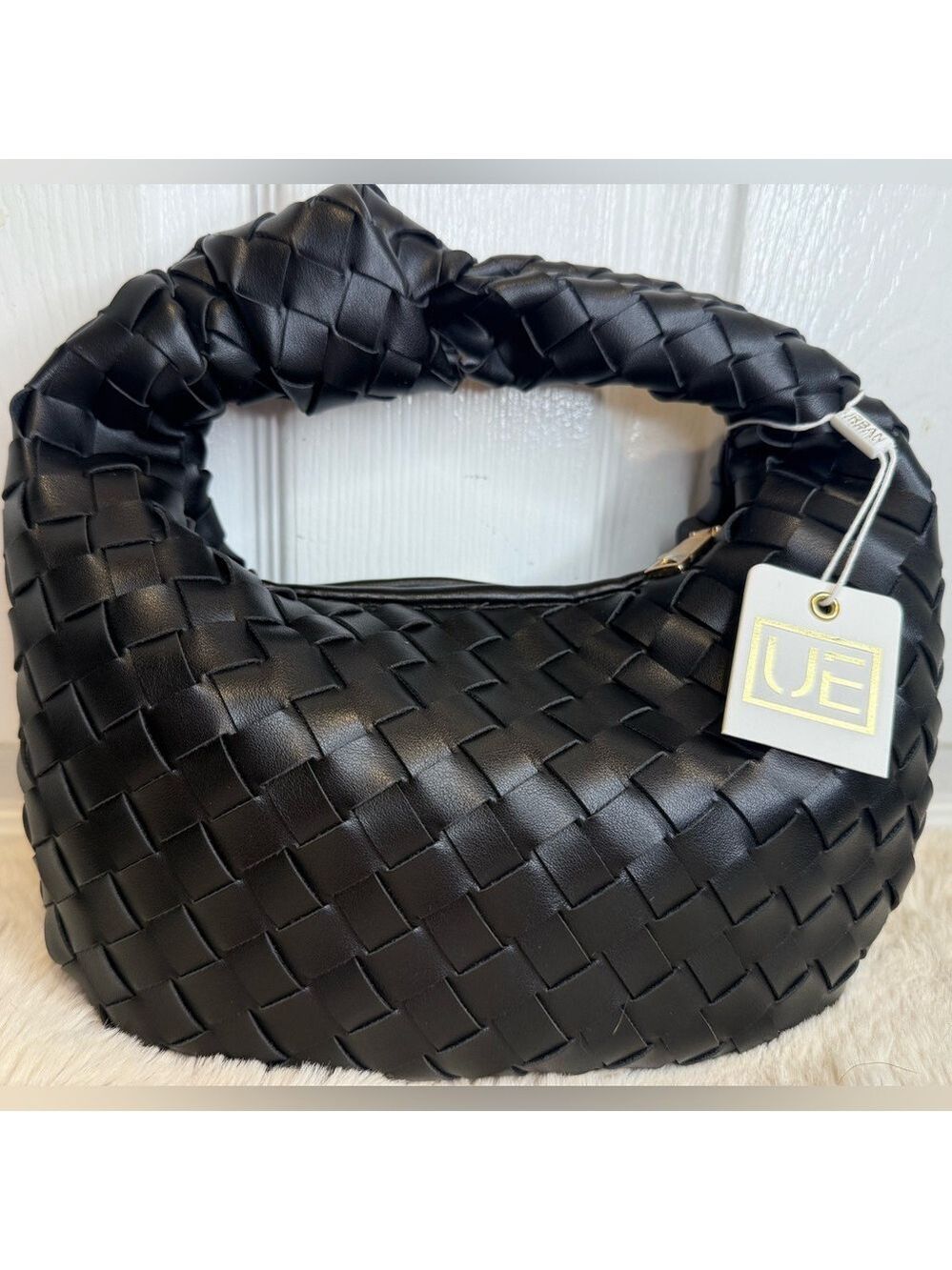 URBAN EXPRESSIONS WOVEN KNOT HOBO VEGAN PURSE HANDBAG